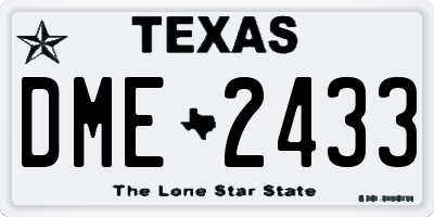 TX license plate DME2433