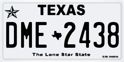 TX license plate DME2438