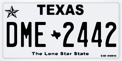 TX license plate DME2442