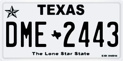 TX license plate DME2443