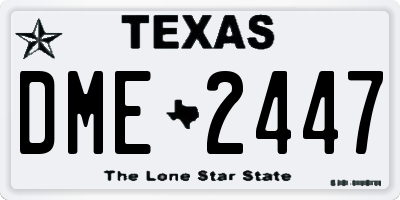 TX license plate DME2447