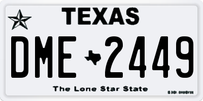 TX license plate DME2449