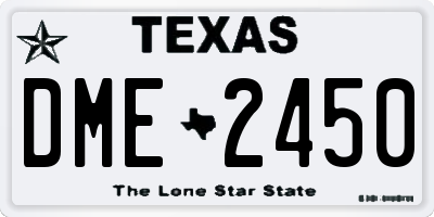 TX license plate DME2450