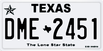 TX license plate DME2451