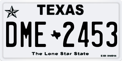 TX license plate DME2453