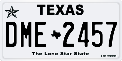 TX license plate DME2457
