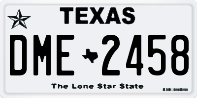TX license plate DME2458
