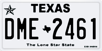 TX license plate DME2461