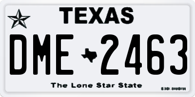TX license plate DME2463