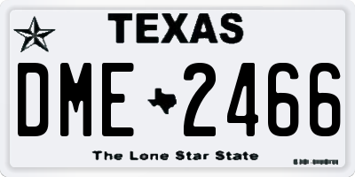 TX license plate DME2466