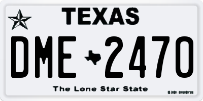 TX license plate DME2470