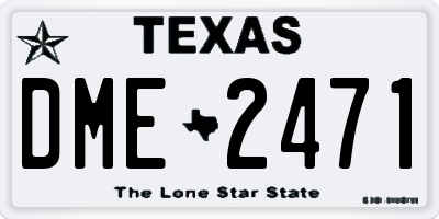 TX license plate DME2471