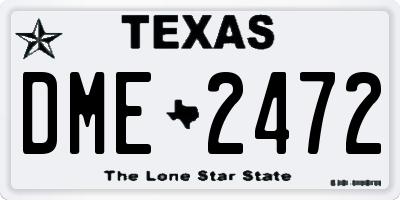 TX license plate DME2472
