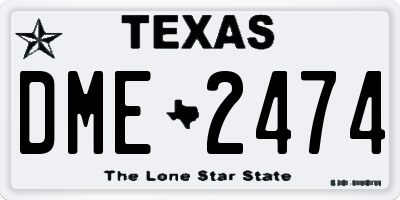 TX license plate DME2474