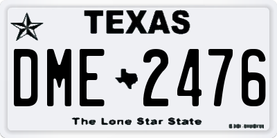 TX license plate DME2476