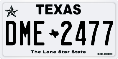 TX license plate DME2477