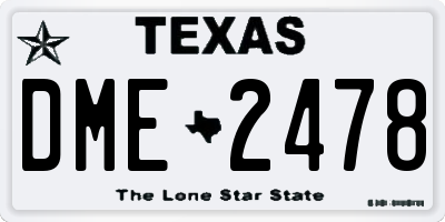 TX license plate DME2478