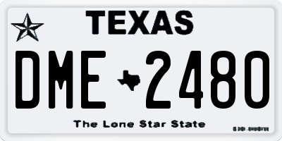 TX license plate DME2480