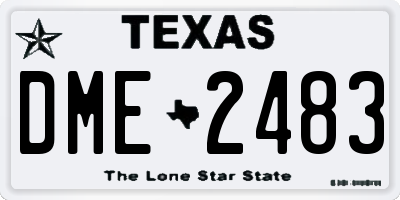 TX license plate DME2483
