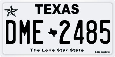 TX license plate DME2485