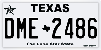 TX license plate DME2486