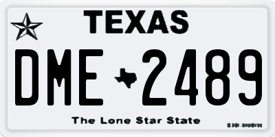 TX license plate DME2489