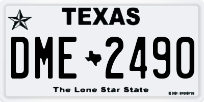 TX license plate DME2490