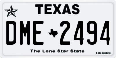 TX license plate DME2494