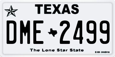 TX license plate DME2499
