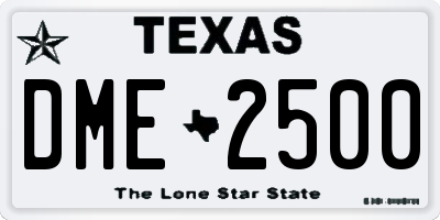 TX license plate DME2500