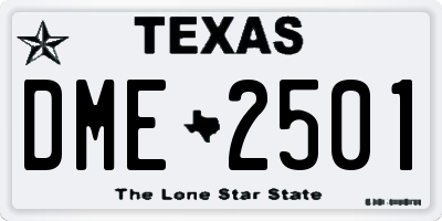 TX license plate DME2501