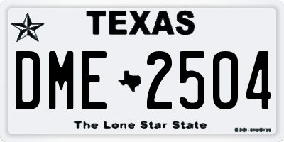 TX license plate DME2504
