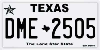 TX license plate DME2505