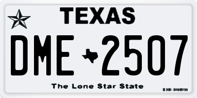 TX license plate DME2507