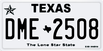 TX license plate DME2508