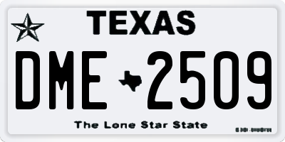 TX license plate DME2509