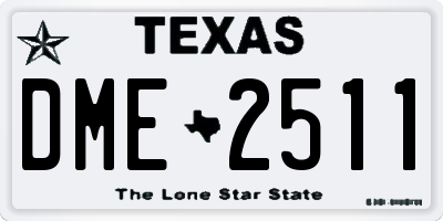 TX license plate DME2511