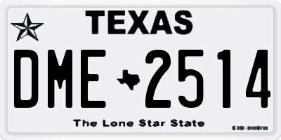 TX license plate DME2514