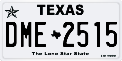 TX license plate DME2515