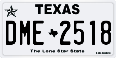 TX license plate DME2518