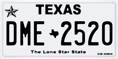 TX license plate DME2520
