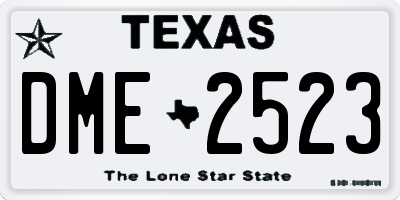 TX license plate DME2523