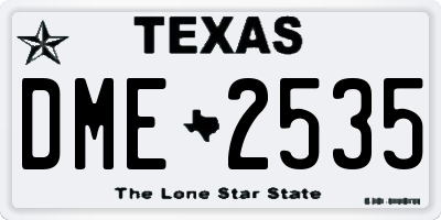 TX license plate DME2535