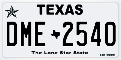 TX license plate DME2540