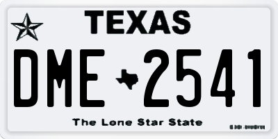 TX license plate DME2541