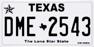 TX license plate DME2543