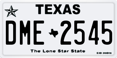 TX license plate DME2545