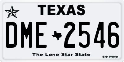 TX license plate DME2546