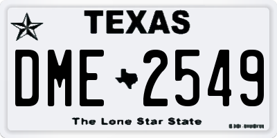 TX license plate DME2549