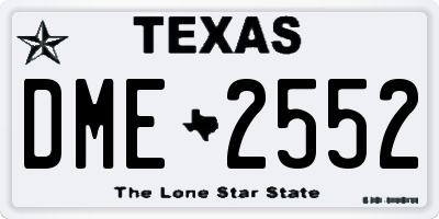 TX license plate DME2552